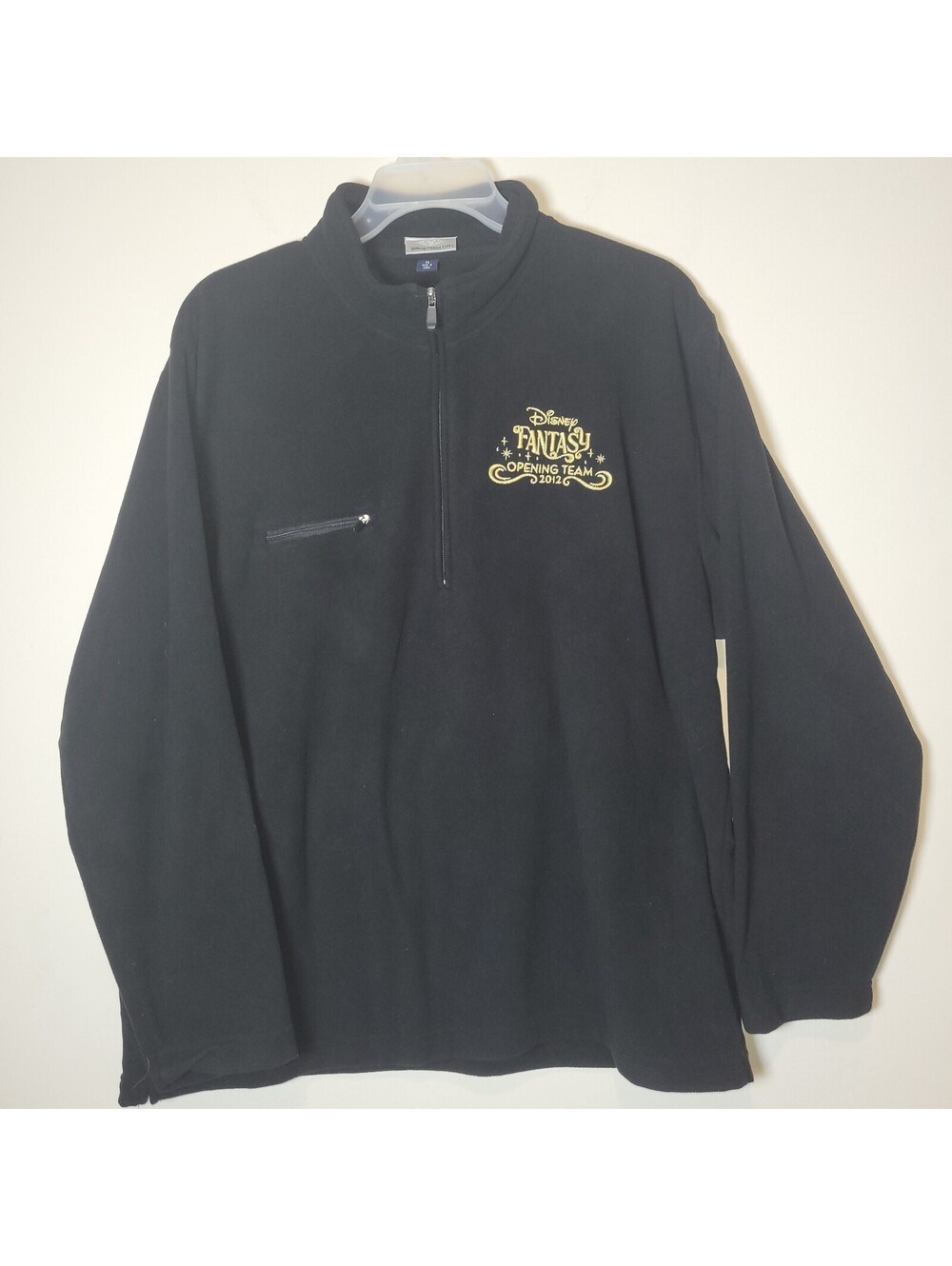 Disney Cruise Line Fantasy Opening Team 2012 XL Black 1/4 Zip Fleece Jacket